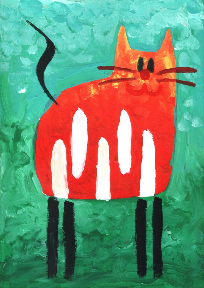 Verspielte Orange Katze von Kulik
