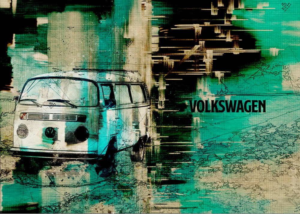 Abstrakte Van-Roadtrip von Lembayung senja studio [Vintage Poster]