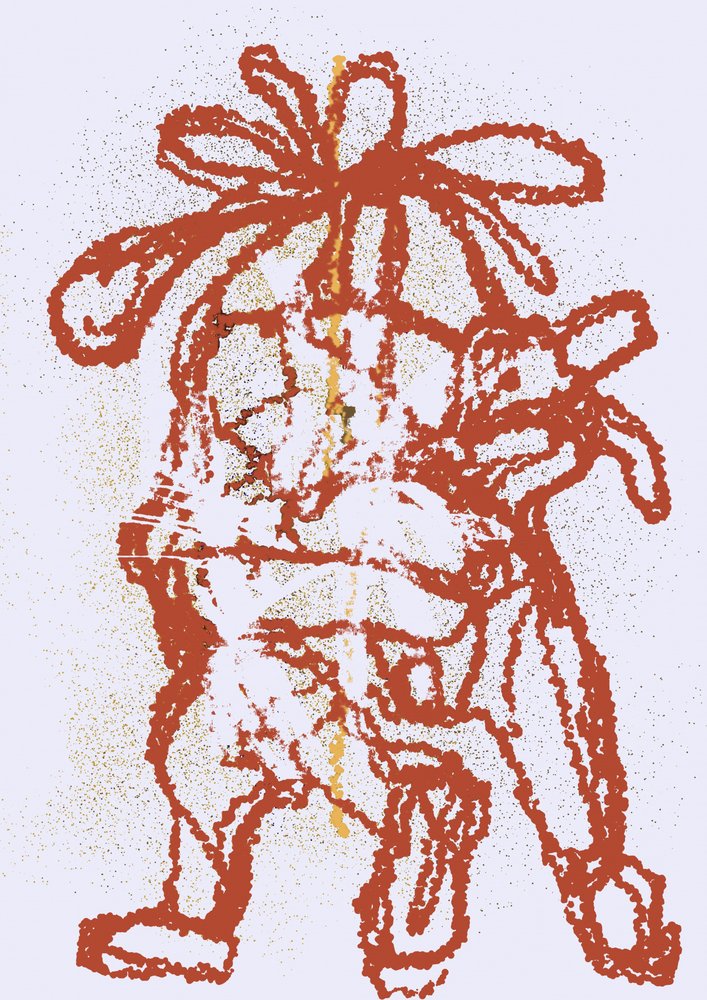 Antike Stammesfigur von Lembayung senja studio [Vintage Poster]