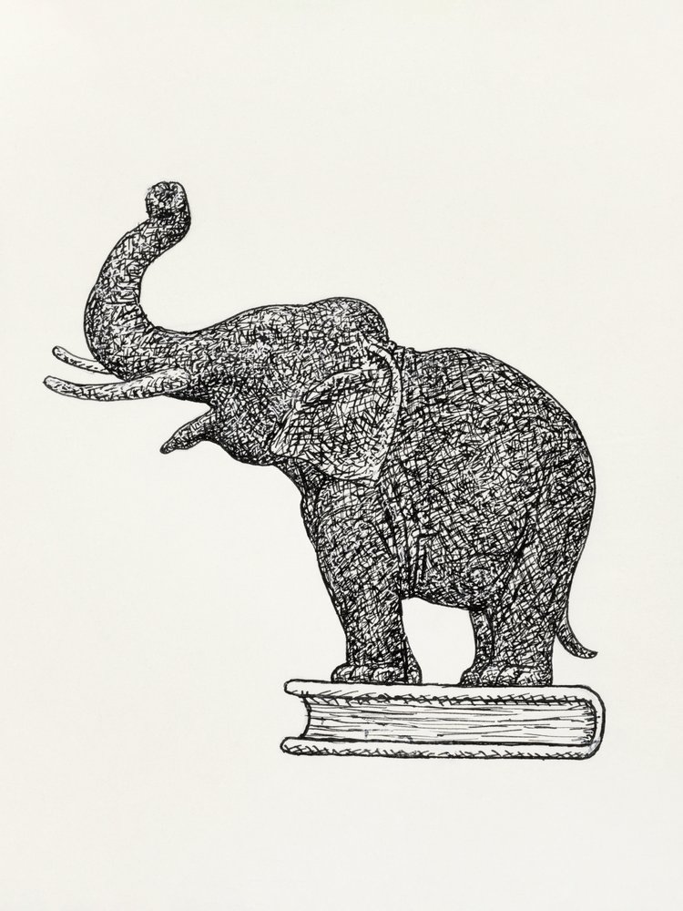 Elefant auf einem Buch (1935 1936) von Leo Gestel