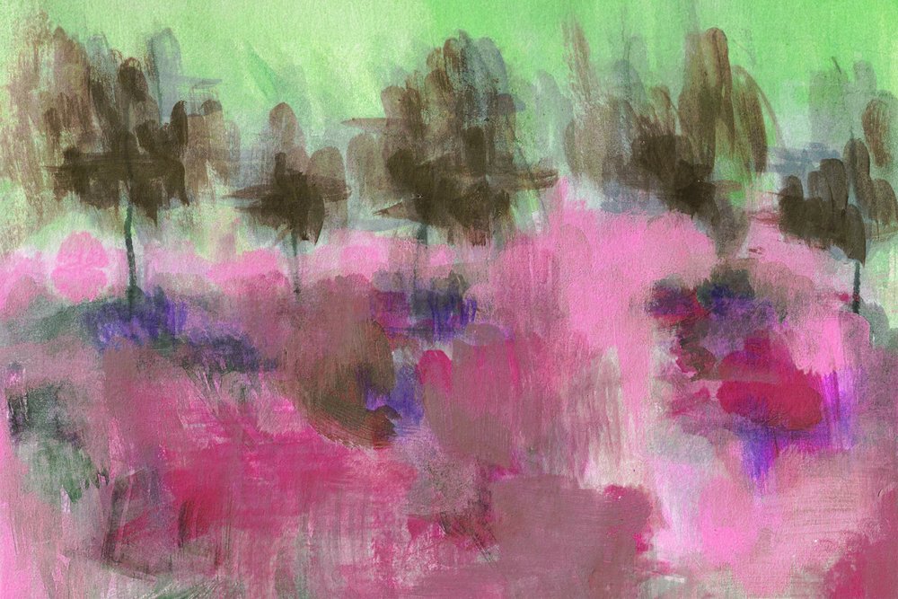 Abstrakte rosa Landschaft von Lori Ann Folz