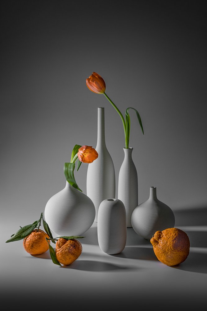 Orange Tulpen und Mandarinen von Lydia Jacobs