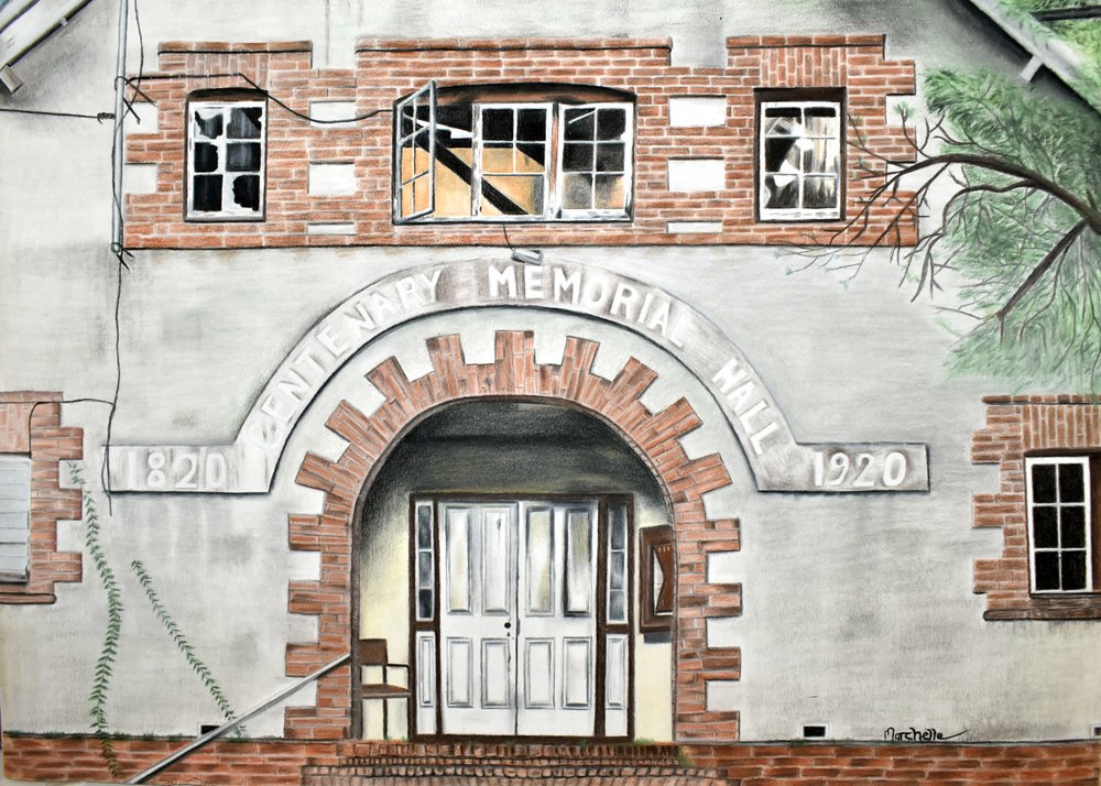 Historischer Eingang zur Centenary Hall von Marchelle de Kock