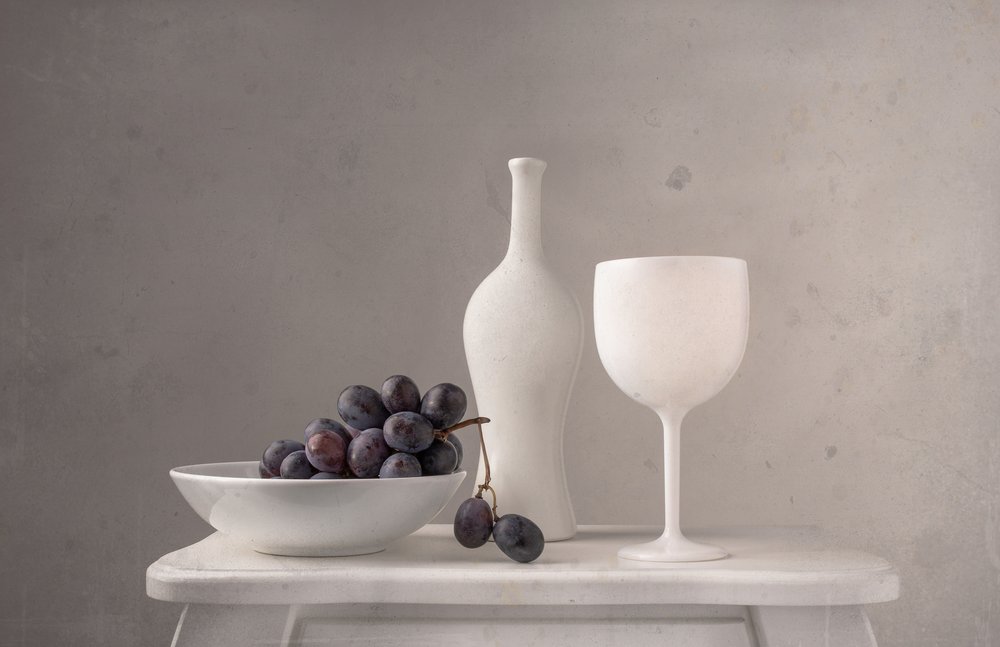 Minimalistische Trauben und Wein von Margareth Perfoncio