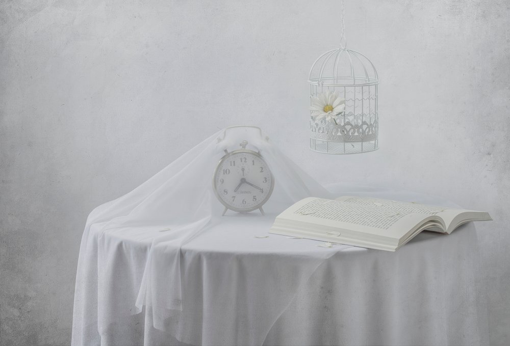 Gelassene Uhr Buch Vogelkäfig von Margareth Perfoncio