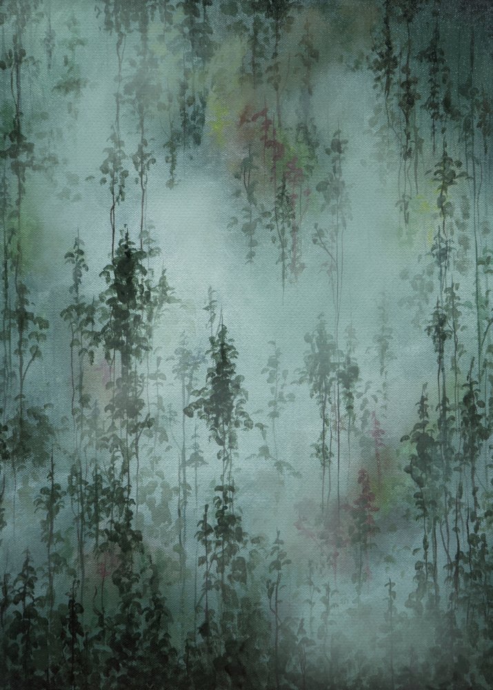 Nebliger Grüner Wald von Maria Borglund