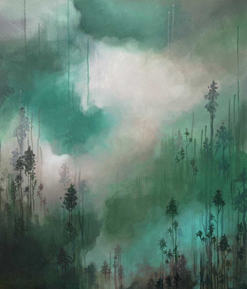 Ruhiger nebliger Wald von Maria Borglund