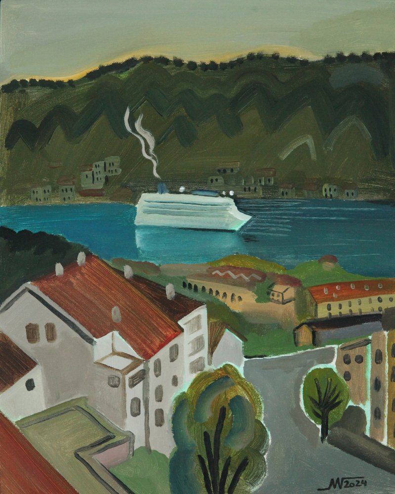 Küstenhafen Kreuzfahrtschiff von Marina Gorkaeva
