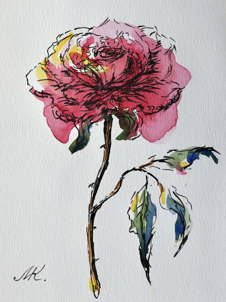 Ausdrucksstarke rosa Rose von Marina Kozyr