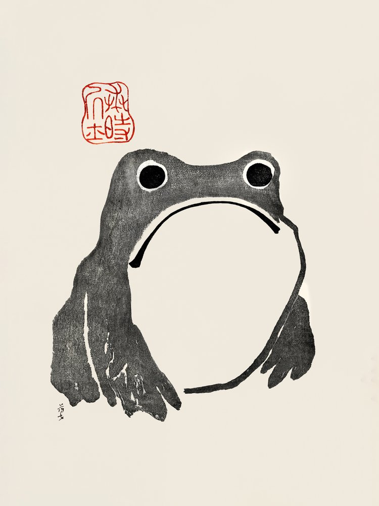 Grimmiger Frosch I Schwarz von Matsumoto Hoji