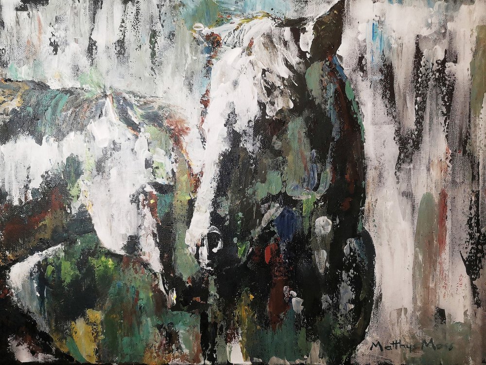 Dynamisches Pferdepaar von Matthys Moss