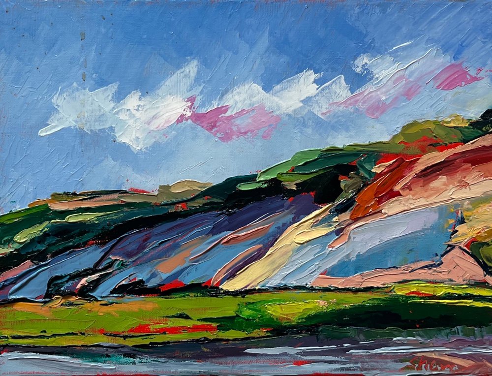 Farbige strukturierte Landschaft von Maxine Shore