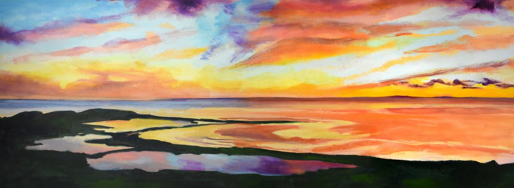 Lebendiger Küsten-Sonnenuntergang von Maxine Shore