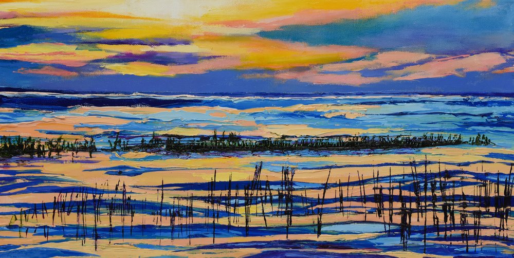 Lebendiger Marsch-Sonnenuntergang von Maxine Shore
