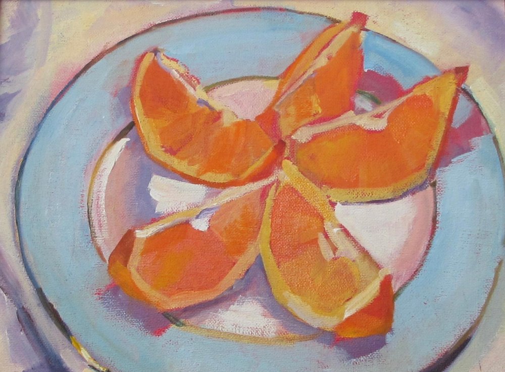 Lebendiges Orangen-Stillleben von Maxine Shore