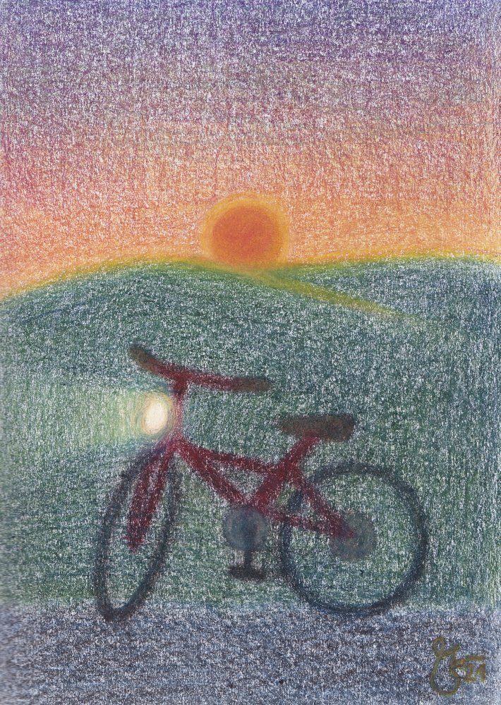 Fahrrad bei Sonnenuntergang von Mirjam Schrei