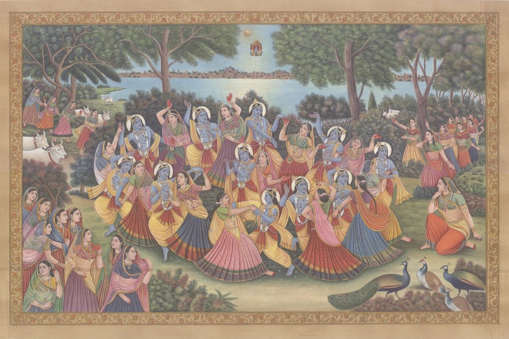 Krishnas göttlicher Waldtanz von Mirza Baig
