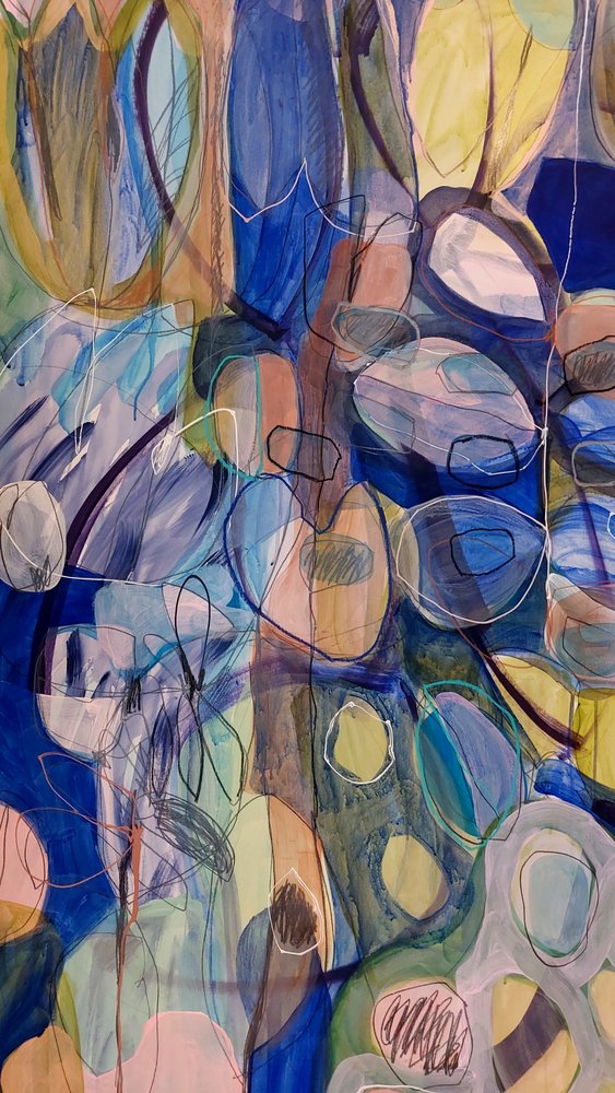 Abstrakter Blauer Organischer Fluss von Monika Riethmueller