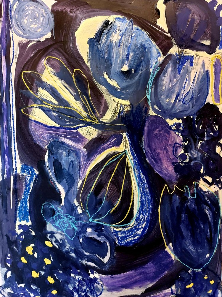 Blaue Lila Blüten von Monika Riethmueller