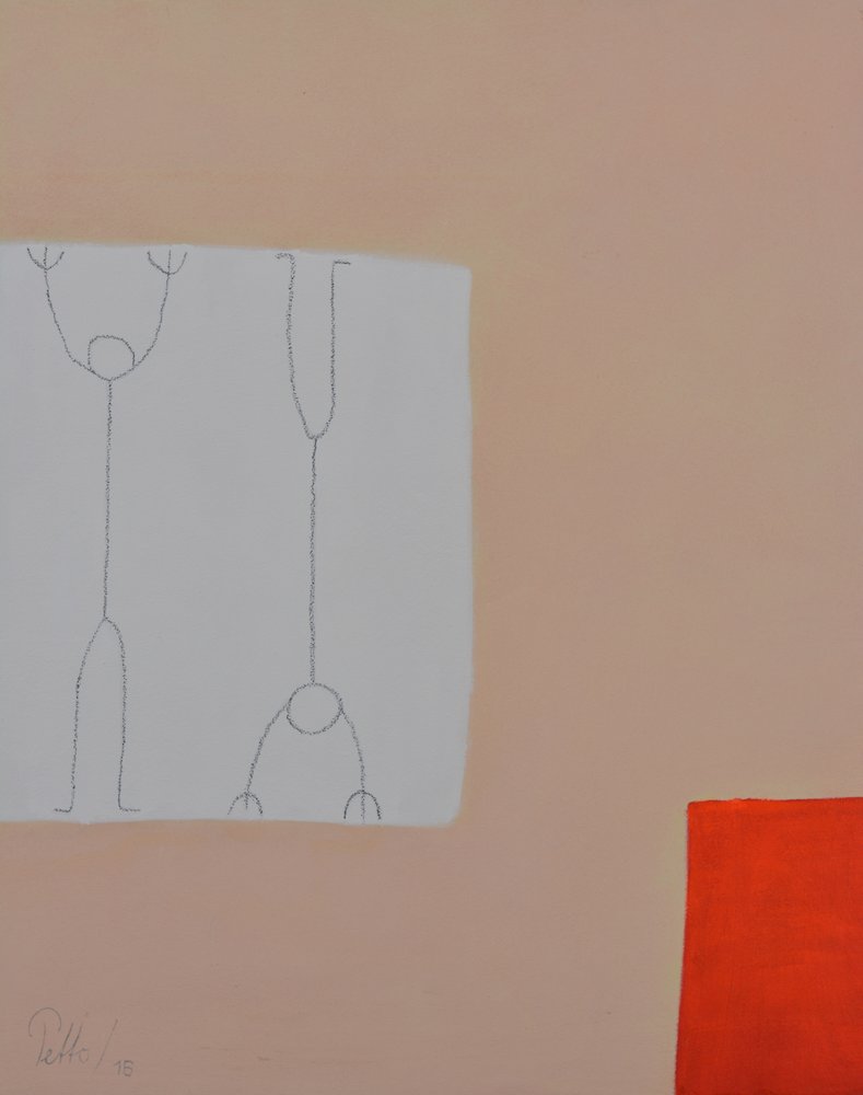 Abstrakte orangefarbene Figuren von Mr PETTO