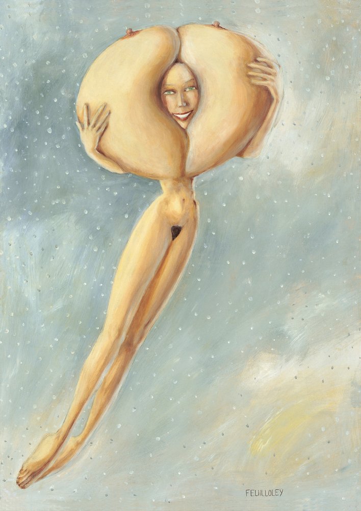 Surreal Schwebender Akt von Myriam Feuilloley