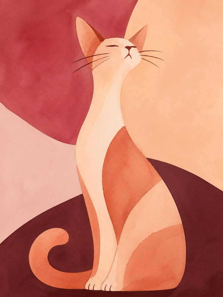Abstrakte Aquarellkatze von Natalie Bruns