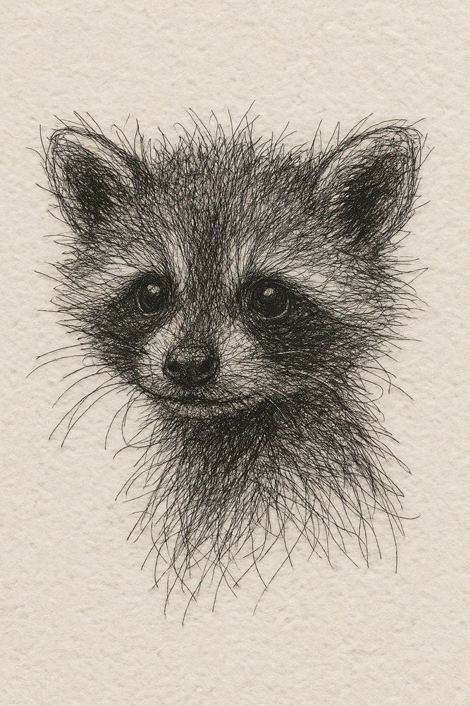 Neugieriger Baby-Waschbär von Natalie Bruns