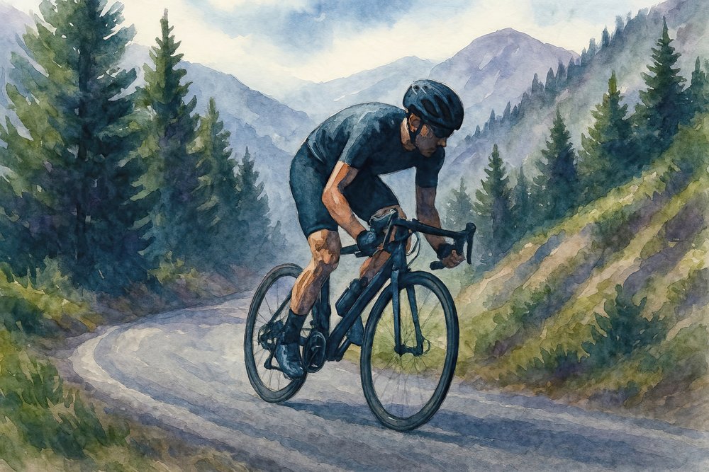 Radfahren Bergaufstieg von Natalie Bruns