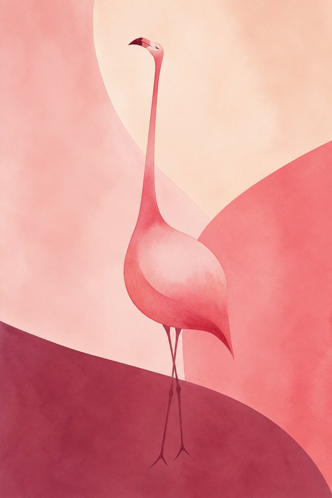 Eleganter Rosa Flamingo von Natalie Bruns