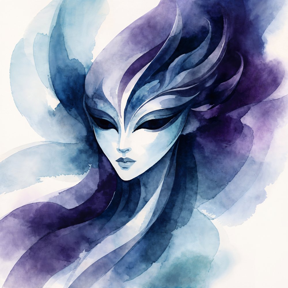 Ätherische Blaue Maske von Natalie Bruns