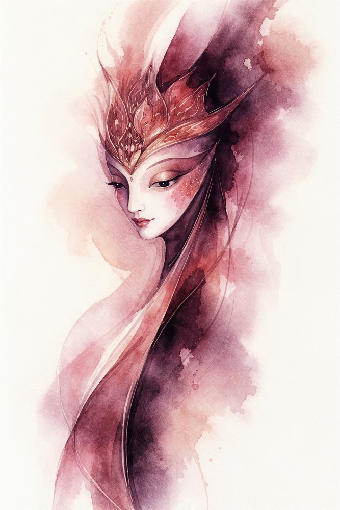 Ätherisches Aquarellporträt von Natalie Bruns