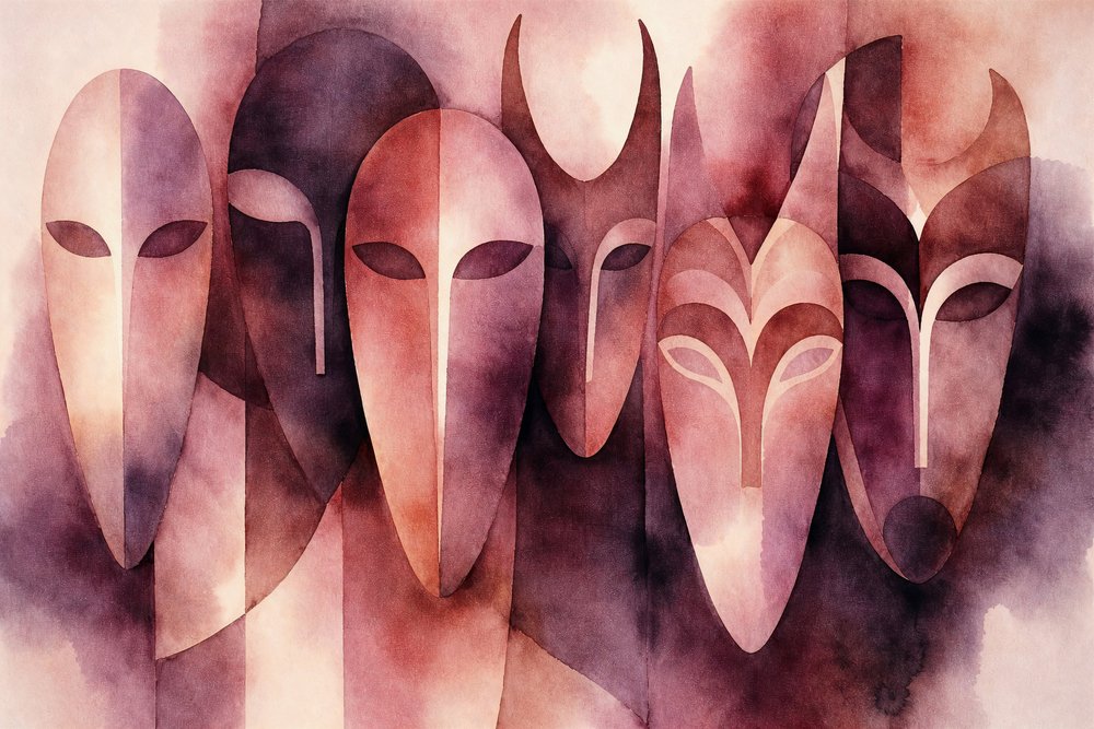 Mysteriöse Aquarellmasken von Natalie Bruns