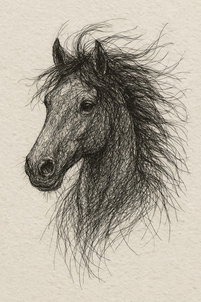 Wilder Pferde-Sketch von Natalie Bruns