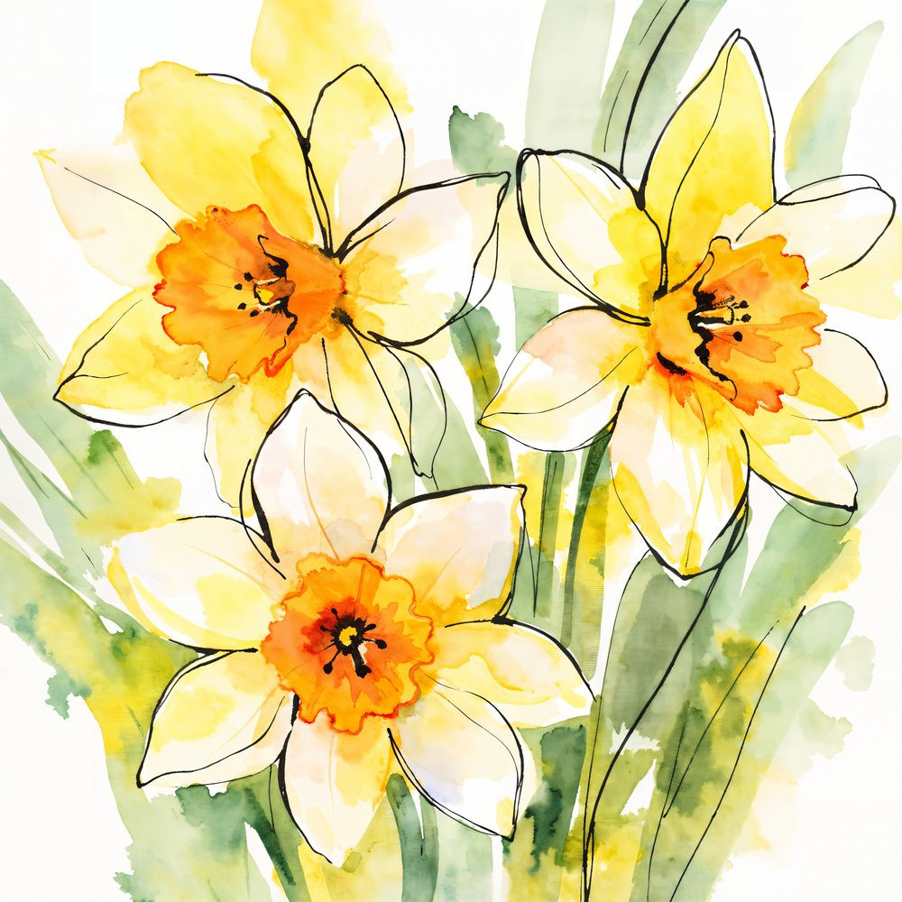 Gelbe Narzissen in Blüte von Natalie Bruns