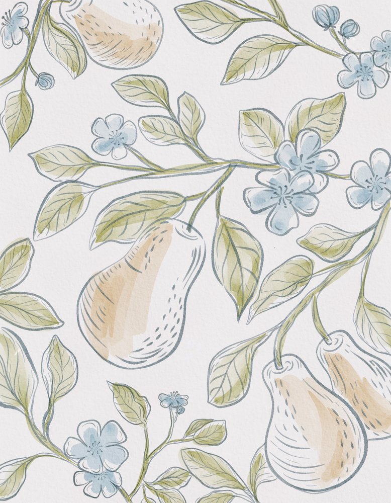 Obstgartenbirnen und Blumen von Nikita Jariwala