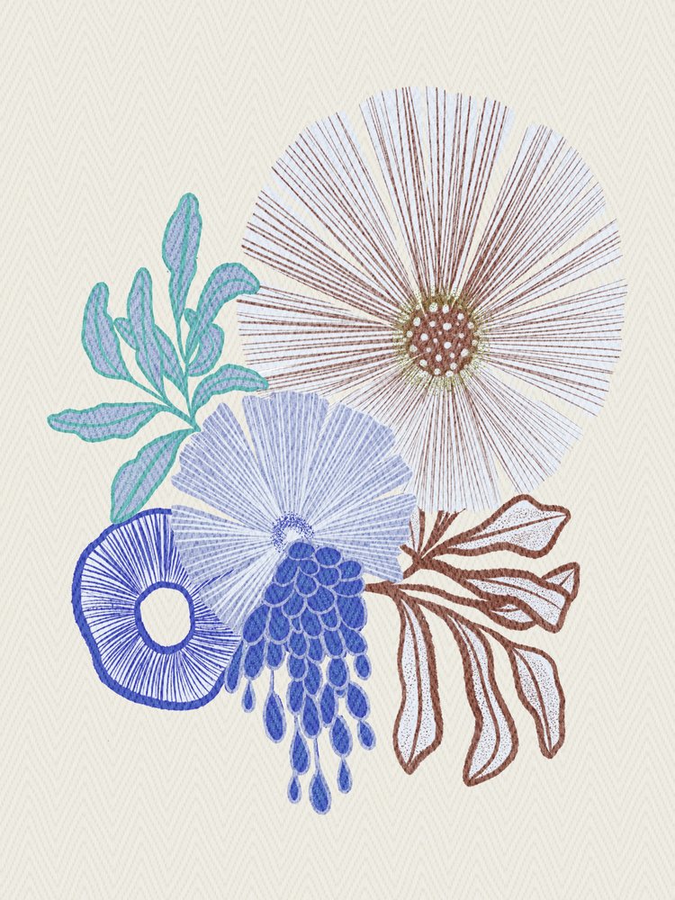 Organische gestickte Botanicals von Nikita Jariwala