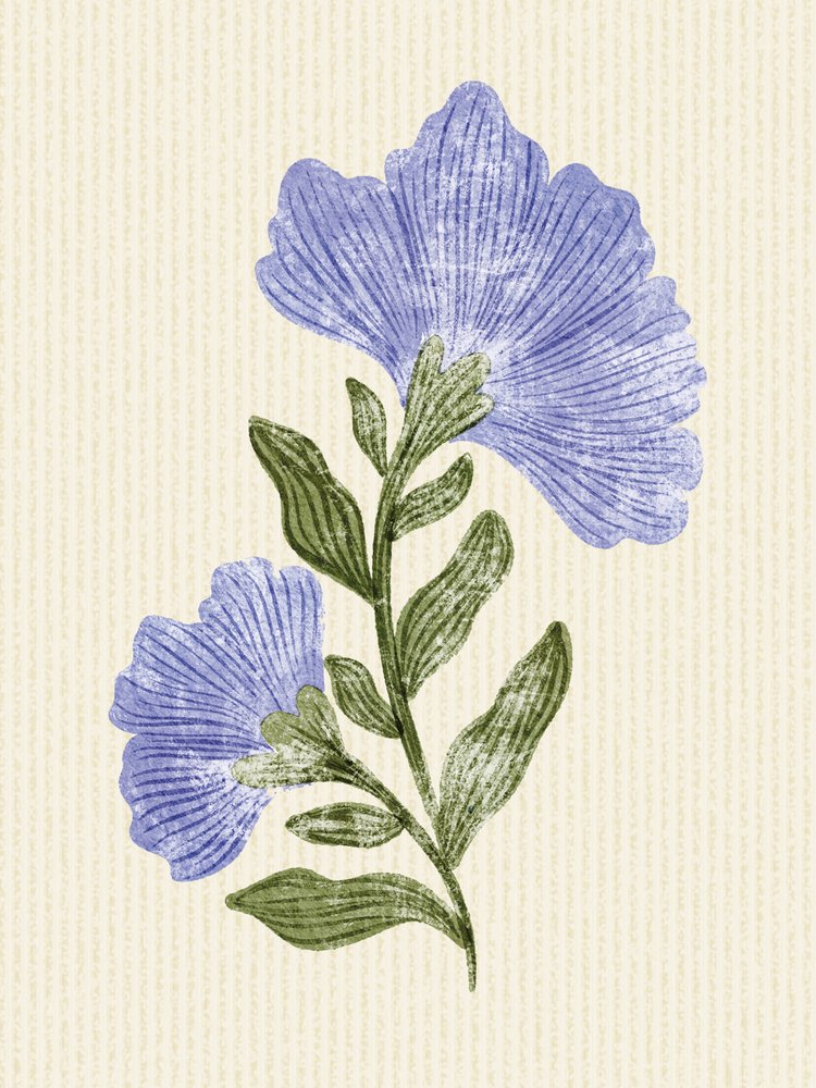 Sanfte Periwinkle-Botanicals von Nikita Jariwala