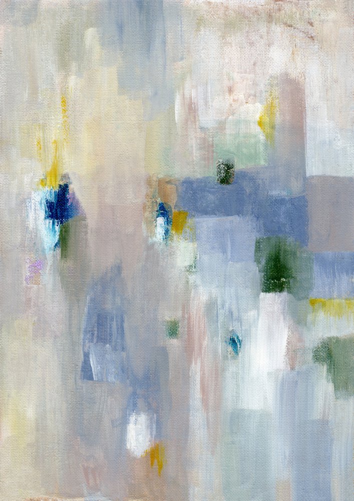 Subtiles Blau-Gelbes Abstrakt von Nikita Jariwala