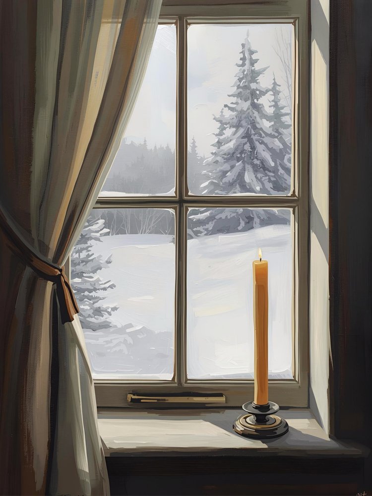 Gemütlicher Winterfensterblick von Ohkimiko