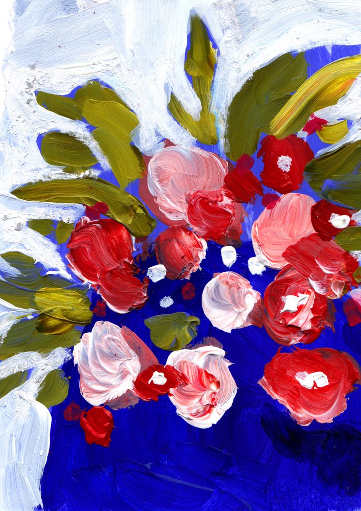 Lebendige Abstrakte Blüten von Olga Skomorokhova