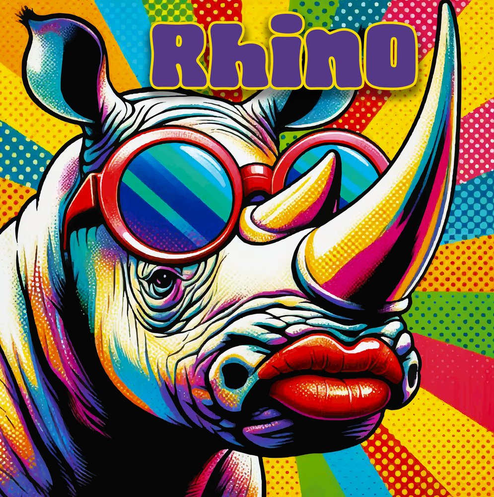 Buntes Pop-Nashorn von Osvaldo Russo