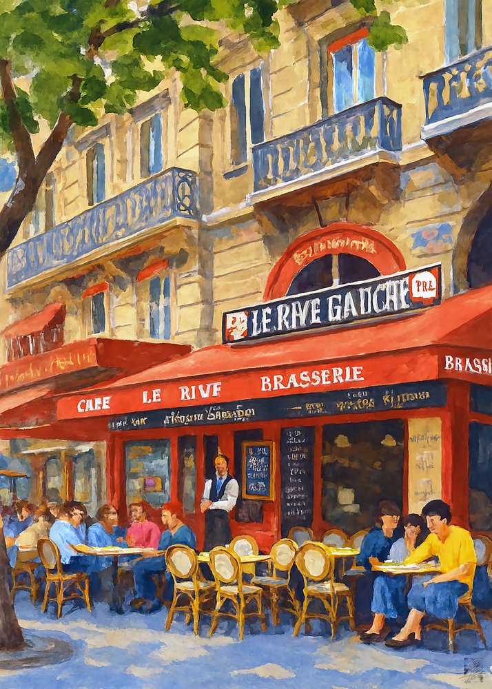 Lebhaftes Pariser Café von Osvaldo Russo