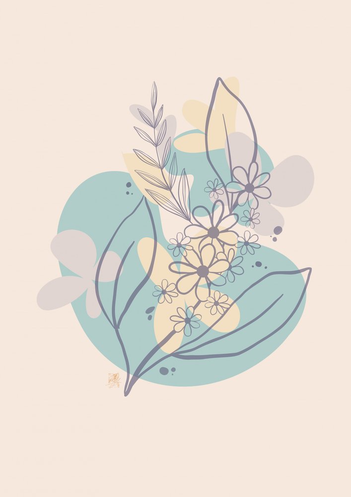 Sanfte Abstrakte Botanicals von Osvaldo Russo