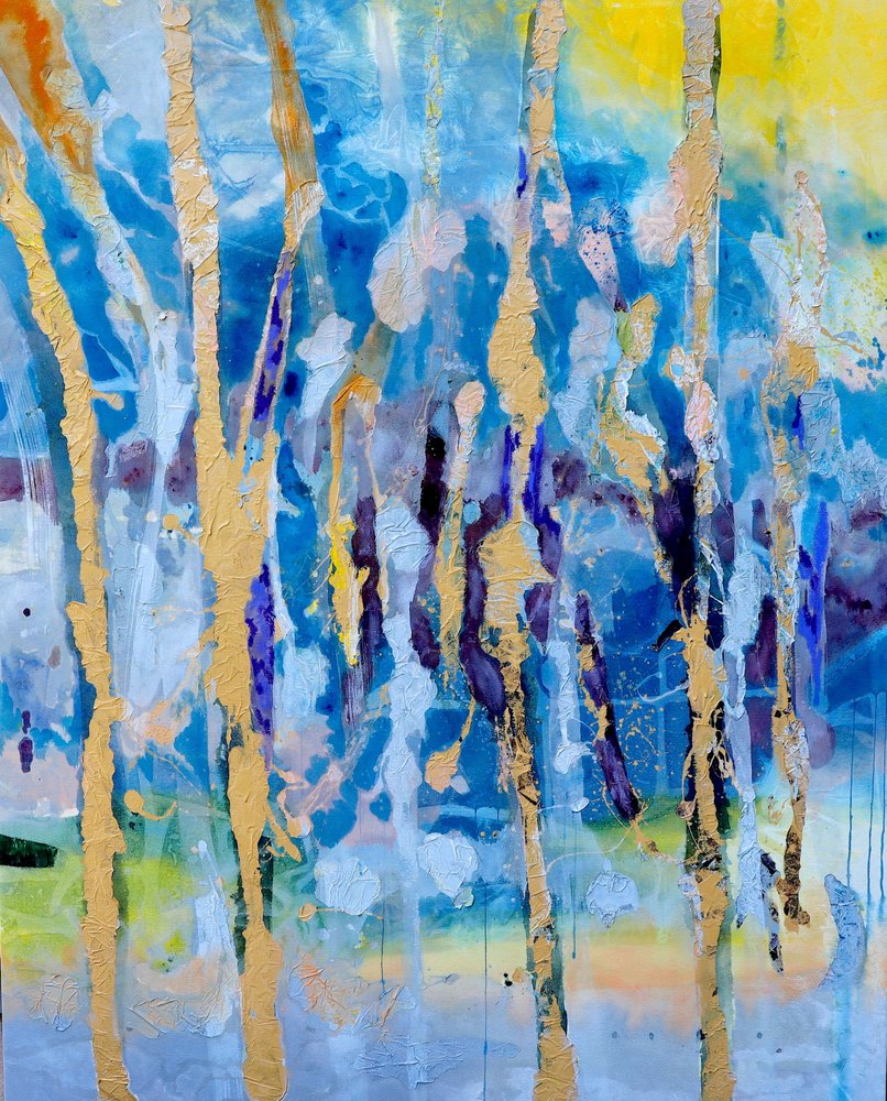 Lebendiges Gold Abstrakt von POOVI ART