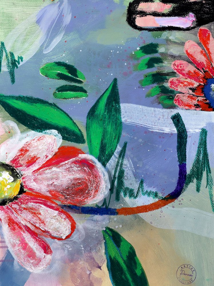Lebendige Abstrakte Blumen von Poonam Choudhary