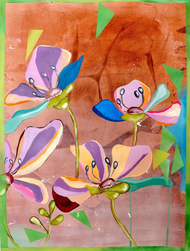 Lebendige Abstrakte Blumen von Poonam Choudhary