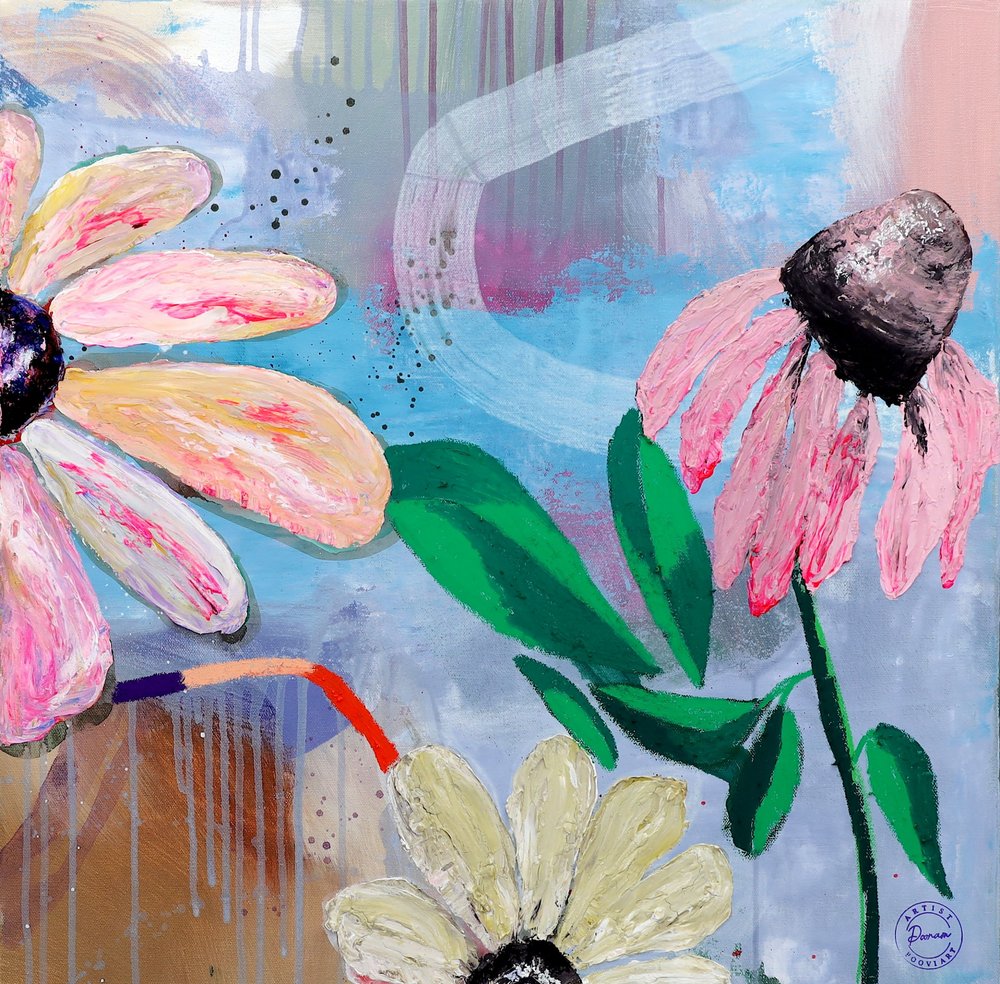 Lebendige Blumenabstraktion von Poonam Choudhary