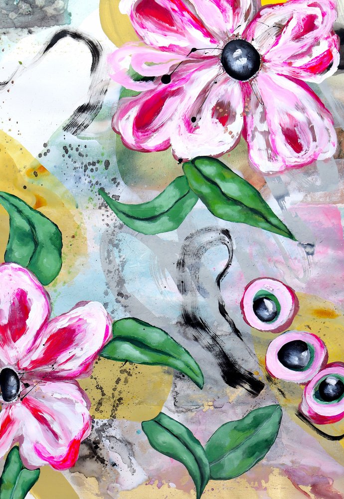 Lebhaftes Blumenabstrakt von Poonam Choudhary