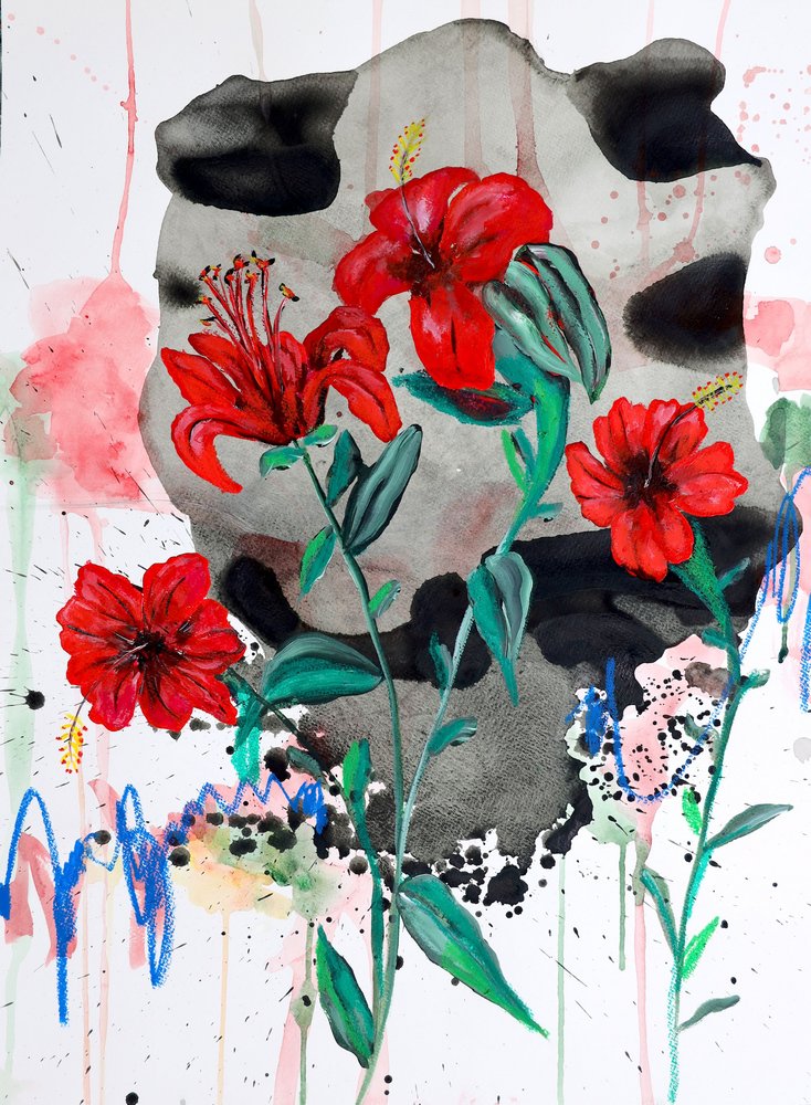 Lebendige rote Blüten von Poonam Choudhary