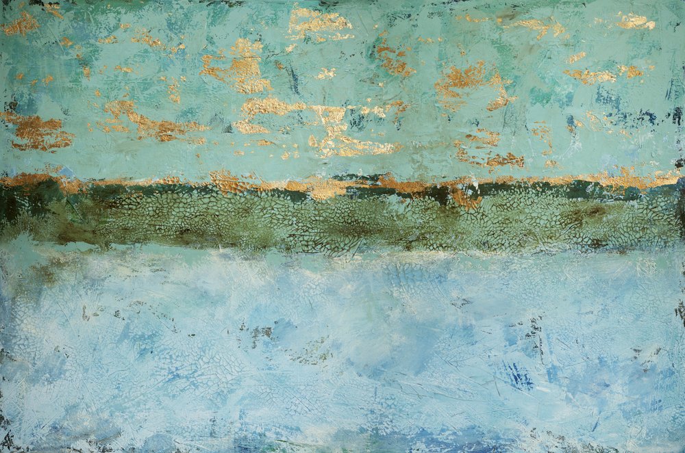 Texturierte goldene Horizont von Renate Holzner